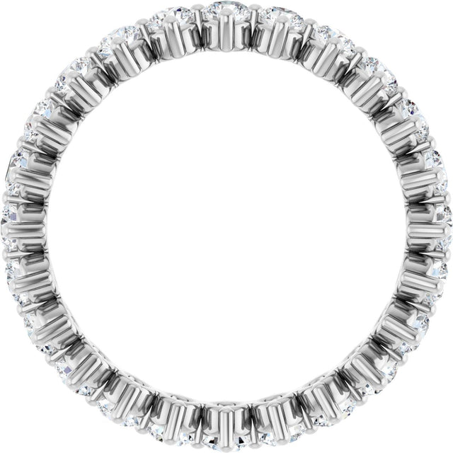 Platinum Round Lab-Grown Diamond Eternity Band – 2.5 mm Stones - view 2