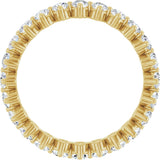14K Gold Round Lab-Grown Diamond Eternity Band – 2.5 mm Stones - Yellow Gold - view 2