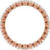 14K Gold Round Lab-Grown Diamond Eternity Band – 2.5 mm Stones - Rose Gold - view 2