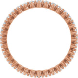 14K Gold Round Lab-Grown Diamond Eternity Band – 1.7 mm Stones - Rose Gold - view 2