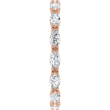 14K Gold Marquise Natural Diamond Eternity Band – 4x2 mm Stones - Rose Gold - view 4