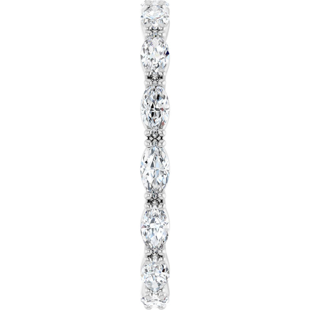 Platinum Marquise Lab-Grown Diamond Eternity Band – 4x2 mm Stones - view 4