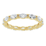 14K Gold Marquise Lab-Grown Diamond Eternity Band – 4.5x2.5 mm Stones - Yellow Gold - view 3