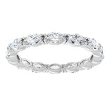 Platinum Marquise Natural Diamond Eternity Band – 4.5x2.5 mm Stones - view 3
