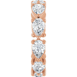14K Gold Pear Lab-Grown Diamond Eternity Band – 6x4 mm Stones - Rose Gold - view 4