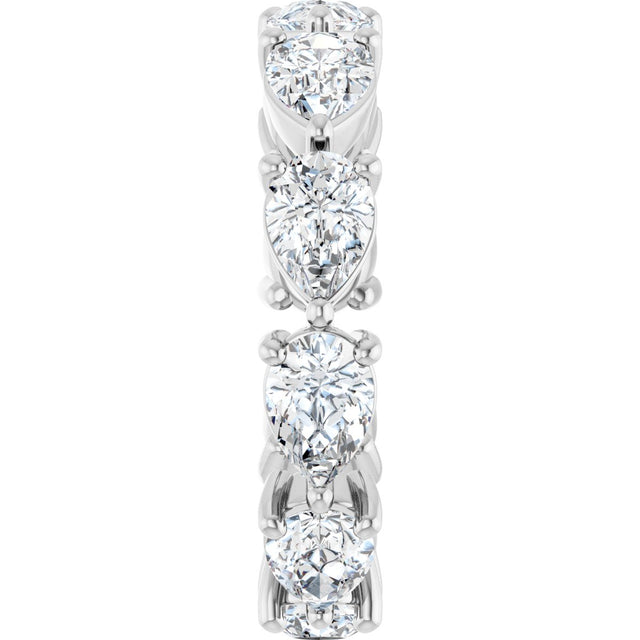 Platinum Pear Natural Diamond Eternity Band – 6x4 mm Stones - view 4