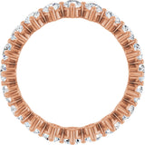 14K Gold Round Lab-Grown Diamond Eternity Band – 3 mm Stones - Rose Gold - view 2