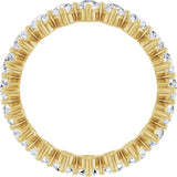 14K Gold Round Lab-Grown Diamond Eternity Band – 3 mm Stones - Yellow Gold - view 2