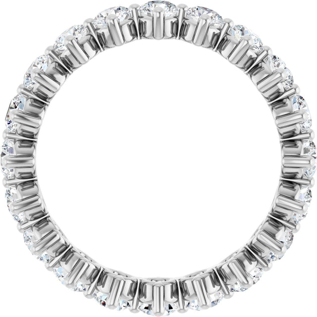 Platinum Round Lab-Grown Diamond Eternity Band – 3 mm Stones - view 2