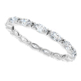 Platinum Marquise Lab-Grown Diamond Eternity Band – 4x2 mm Stones - view 5