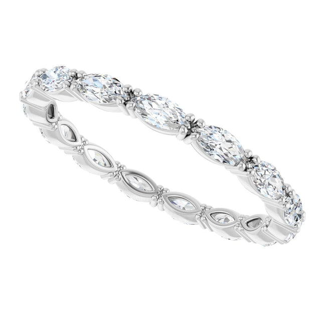 Platinum Marquise Lab-Grown Diamond Eternity Band – 4x2 mm Stones - view 5