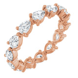14K Gold Pear Lab-Grown Diamond Eternity Band – 4x3 mm Stones - Rose Gold