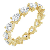 14K Gold Pear Lab-Grown Diamond Eternity Band – 4x3 mm Stones - Yellow Gold