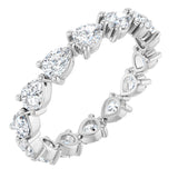 14K Gold Pear Lab-Grown Diamond Eternity Band – 4x3 mm Stones - White Gold
