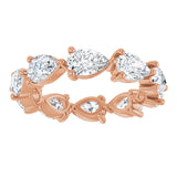 14K Gold Pear Lab-Grown Diamond Eternity Band – 6x4 mm Stones - Rose Gold - view 3