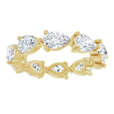 14K Gold Pear Lab-Grown Diamond Eternity Band – 6x4 mm Stones - Yellow Gold - view 3