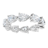 Platinum Pear Natural Diamond Eternity Band – 6x4 mm Stones - view 3