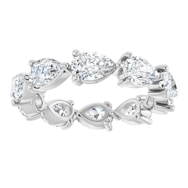 Platinum Pear Natural Diamond Eternity Band – 6x4 mm Stones - view 3