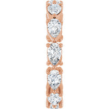 14K Gold Pear Natural Diamond Eternity Band – 5x3 mm Stones - Rose Gold - view 4