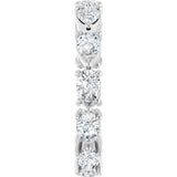 14K Gold Pear Natural Diamond Eternity Band – 5x3 mm Stones - White Gold - view 4