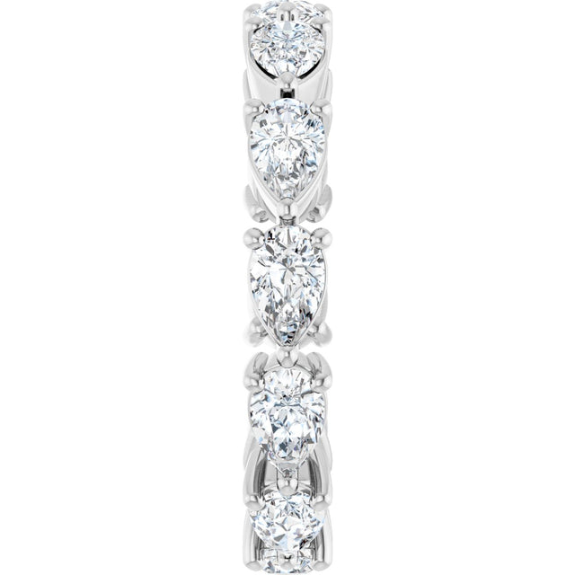Platinum Pear Natural Diamond Eternity Band – 5x3 mm Stones - view 4