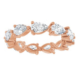 14K Gold Pear Lab-Grown Diamond Eternity Band – 5.5x3.5 mm Stones - Rose Gold - view 3