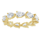 14K Gold Pear Lab-Grown Diamond Eternity Band – 5.5x3.5 mm Stones - Yellow Gold - view 3