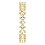 14K Gold Round Natural Diamond Eternity Band – 2.5 mm Stones - Yellow Gold - view 4