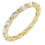 14K Gold Marquise Lab-Grown Diamond Eternity Band – 4x2 mm Stones - Yellow Gold