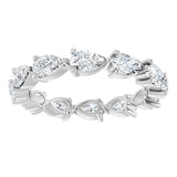 Platinum Pear Natural Diamond Eternity Band – 5x3 mm Stones - view 3