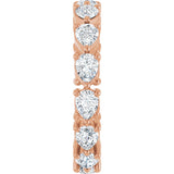 14K Gold Pear Natural Diamond Eternity Band – 4x3 mm Stones - Rose Gold - view 4
