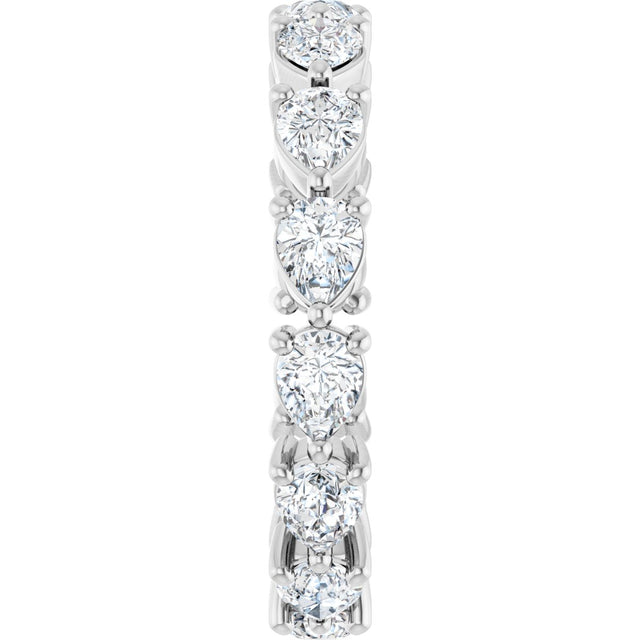 Platinum Pear Natural Diamond Eternity Band – 4x3 mm Stones - view 4