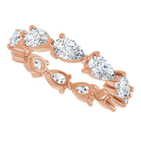 14K Gold Pear Lab-Grown Diamond Eternity Band – 5.5x3.5 mm Stones - Rose Gold - view 5