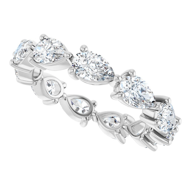 Platinum Pear Lab-Grown Diamond Eternity Band – 5.5x3.5 mm Stones - view 5