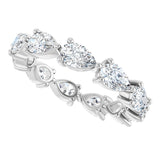 Platinum Pear Natural Diamond Eternity Band – 5.5x3.5 mm Stones - view 5