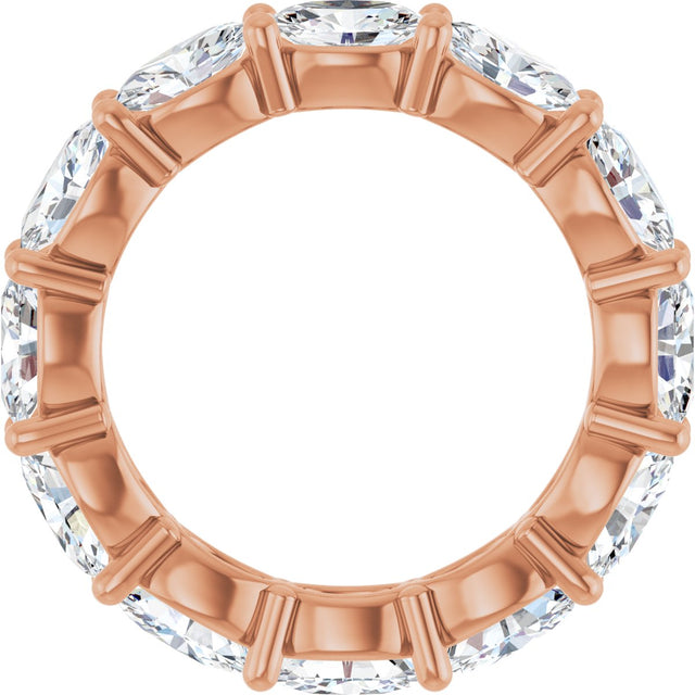 14K Gold Oval Lab-Grown Diamond Eternity Band – 6x4 mm Stones - Rose Gold - view 2