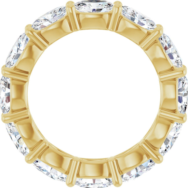 14K Gold Oval Lab-Grown Diamond Eternity Band – 6x4 mm Stones - Yellow Gold - view 2