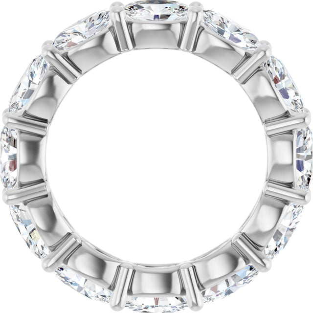 Platinum Oval Natural Diamond Eternity Band – 6x4 mm Stones - view 2