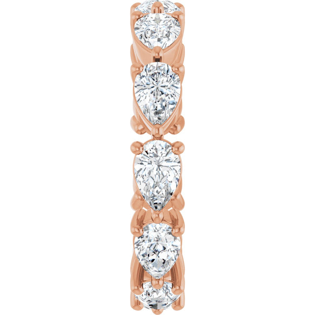 14K Gold Pear Lab-Grown Diamond Eternity Band – 5.5x3.5 mm Stones - Rose Gold - view 4