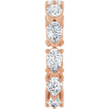 14K Gold Pear Natural Diamond Eternity Band – 5.5x3.5 mm Stones - Rose Gold - view 4