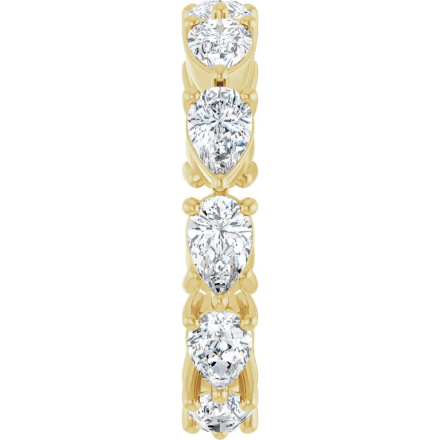 14K Gold Pear Lab-Grown Diamond Eternity Band – 5.5x3.5 mm Stones - Yellow Gold - view 4