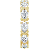 14K Gold Pear Natural Diamond Eternity Band – 5.5x3.5 mm Stones - Yellow Gold - view 4