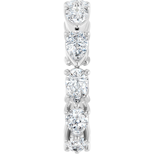 Platinum Pear Natural Diamond Eternity Band – 5.5x3.5 mm Stones - view 4