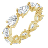 14K Gold Pear Lab-Grown Diamond Eternity Band – 6x4 mm Stones - Yellow Gold