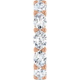 14K Gold Oval Lab-Grown Diamond Eternity Band – 6x4 mm Stones - Rose Gold - view 4