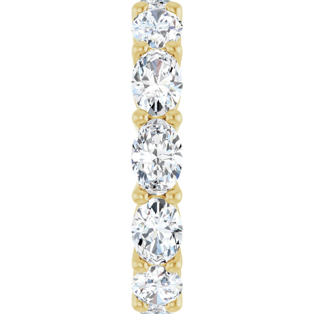 14K Gold Oval Lab-Grown Diamond Eternity Band – 6x4 mm Stones - Yellow Gold - view 4