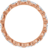 14K Gold Marquise Lab-Grown Diamond Eternity Band – 4x2 mm Stones - Rose Gold - view 2