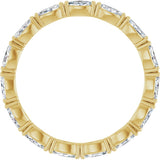 14K Gold Marquise Lab-Grown Diamond Eternity Band – 4x2 mm Stones - Yellow Gold - view 2