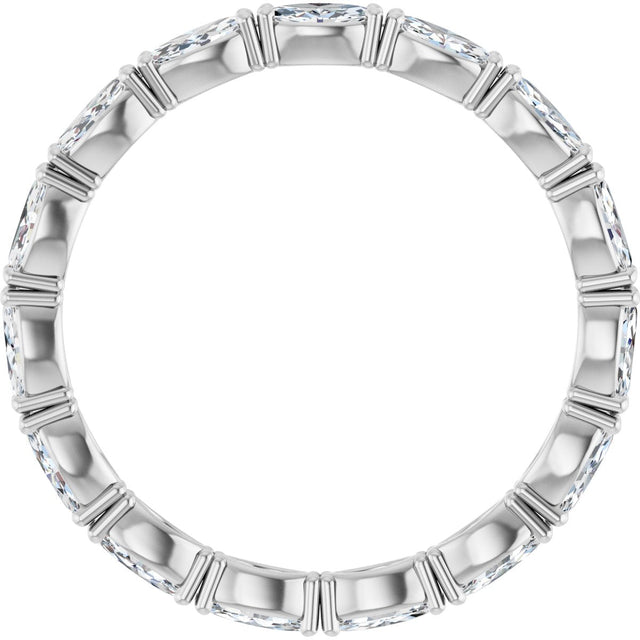 14K Gold Marquise Natural Diamond Eternity Band – 4x2 mm Stones - White Gold - view 2