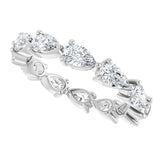 Platinum Pear Natural Diamond Eternity Band – 5x3 mm Stones - view 5
